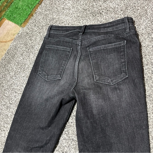 Evereve Faded Black Jeans The Ever Straight High Rise Fit Button Fly Raw Hem 28 - Picture 11 of 11